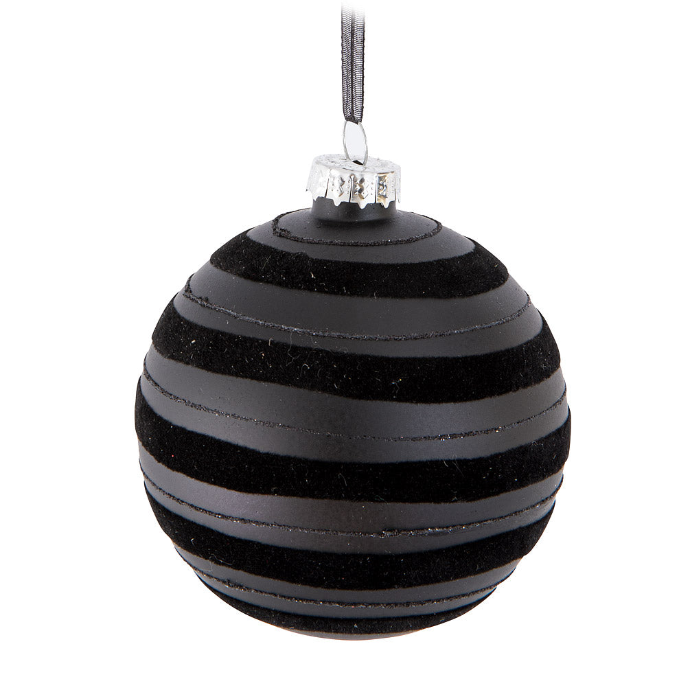 Stripe Ball Ornament - Black