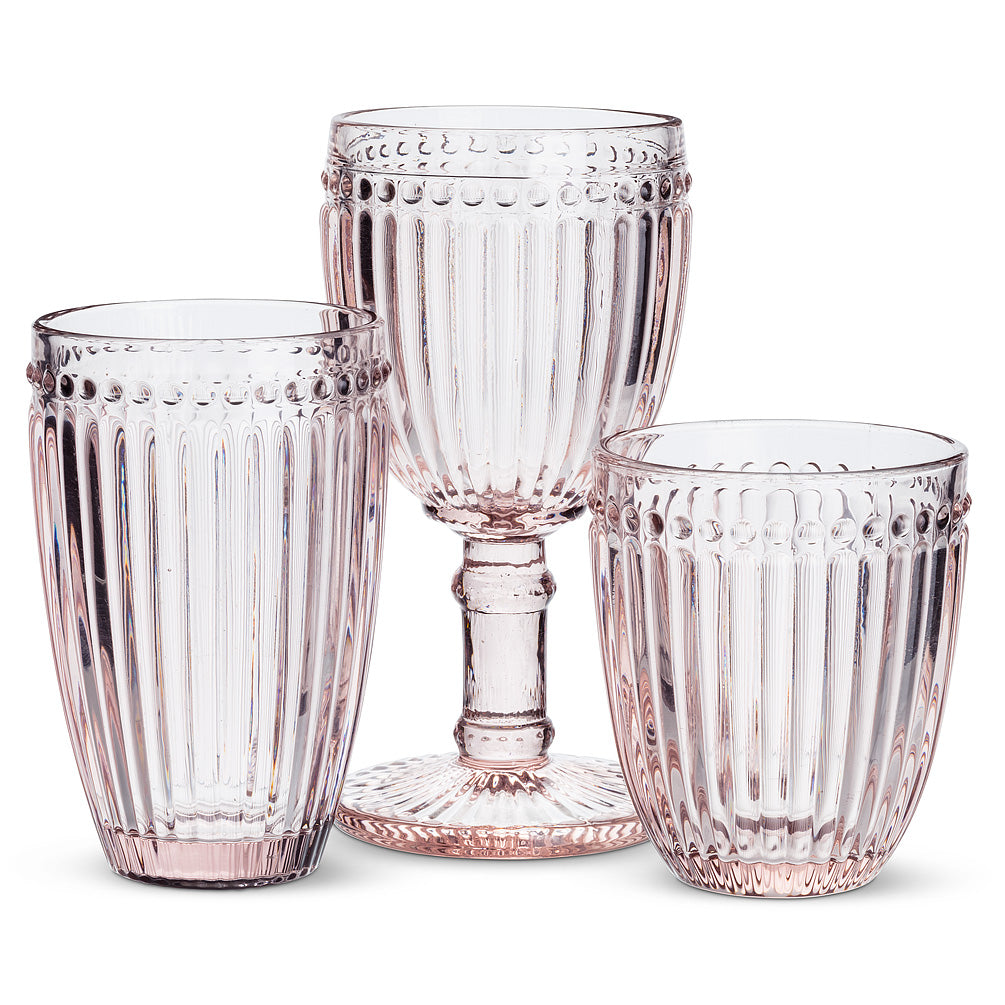 Dot And Panel Pink Goblet
