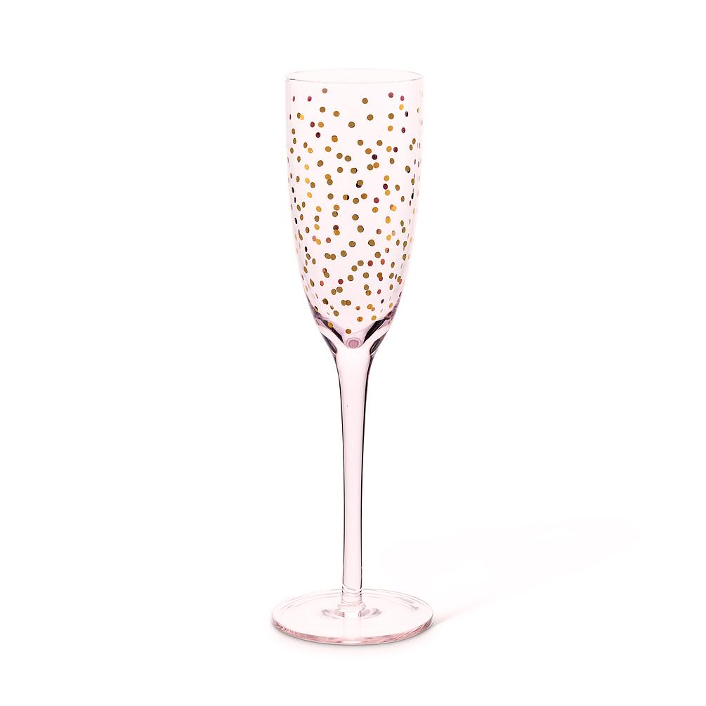Pink Confetti Champagne Flute