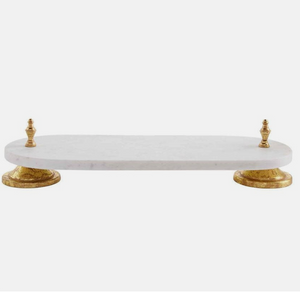 Marble Pedestal With Gold Feet