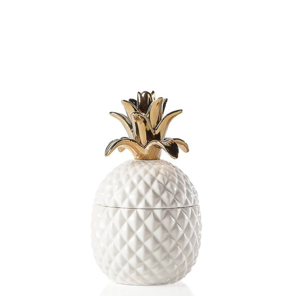 Pineapple With Gold Crown ~ 8"