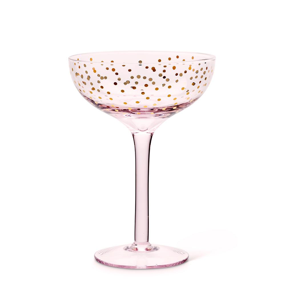 Pink Confetti Champagne Coupe