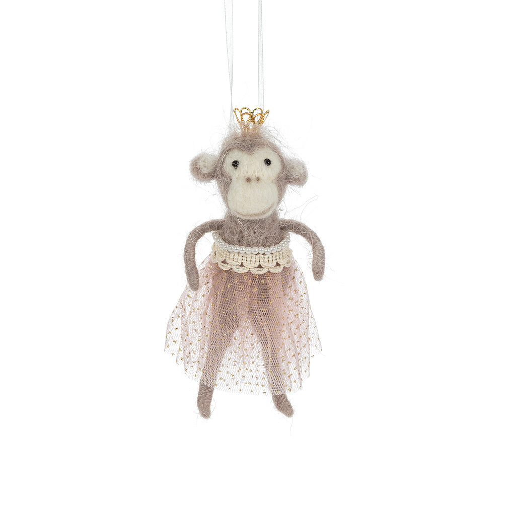 Monkey In Party Crown Ornament