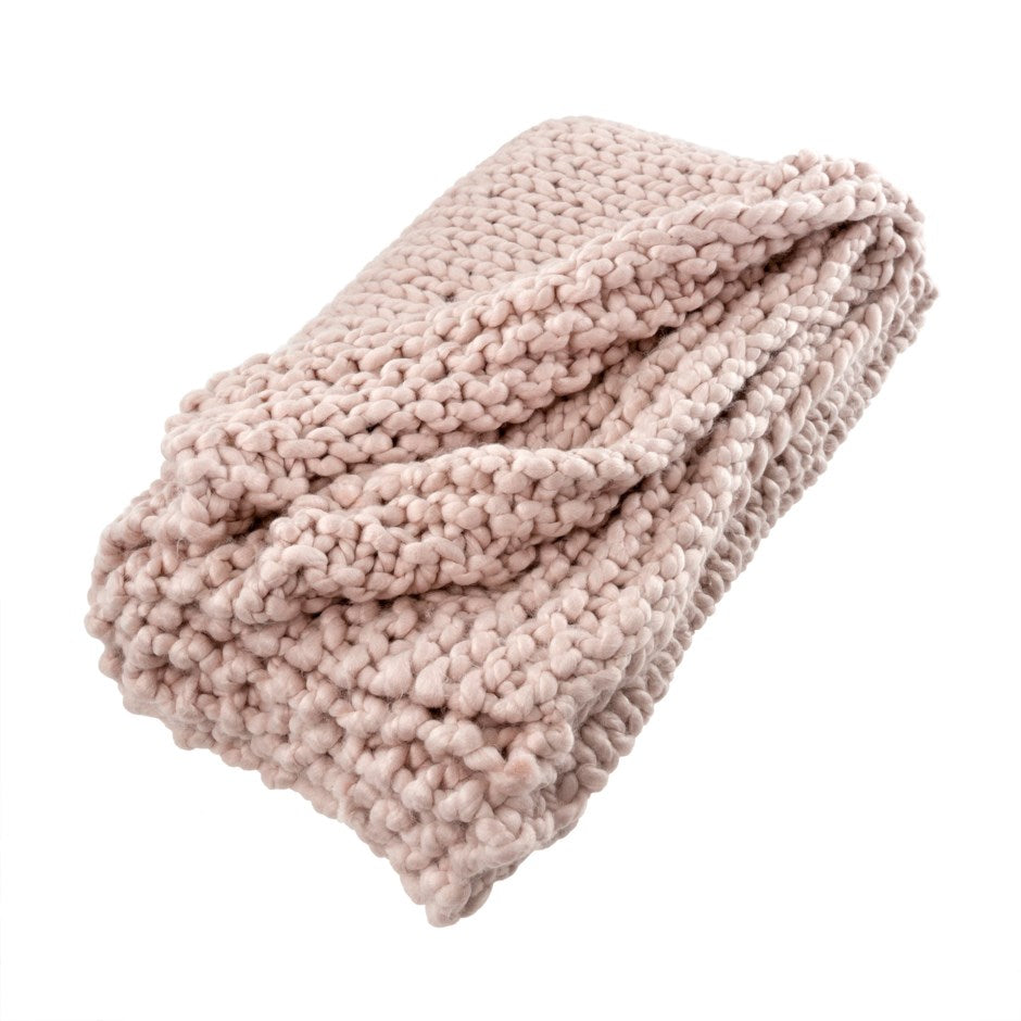 Super Chunky Woven Throw ~ Rose