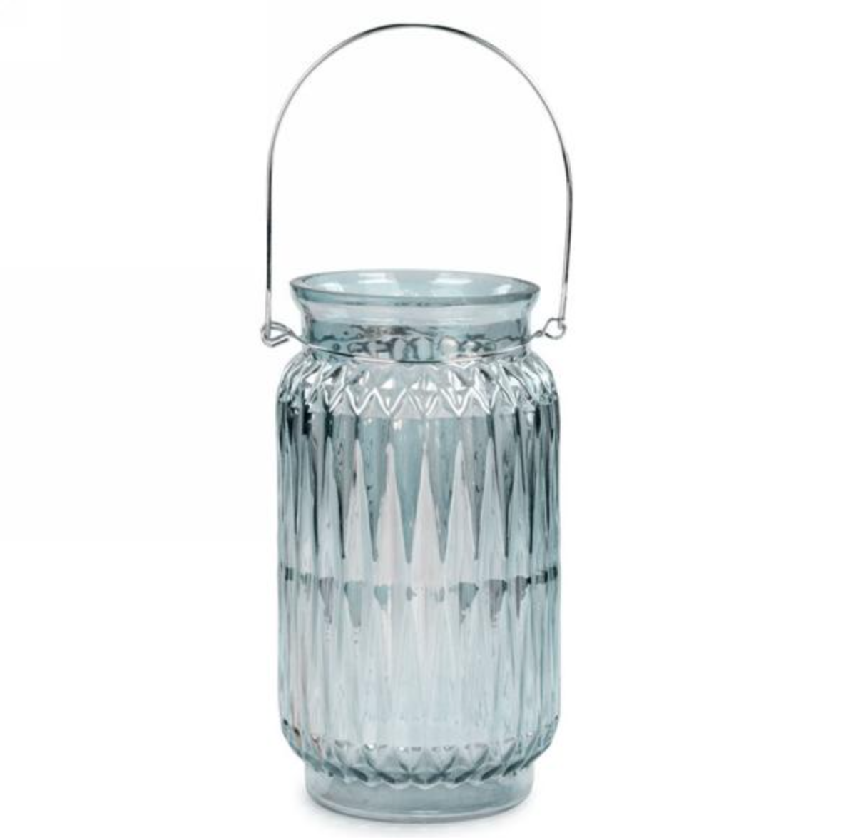 Diamond Motif Glass Lantern