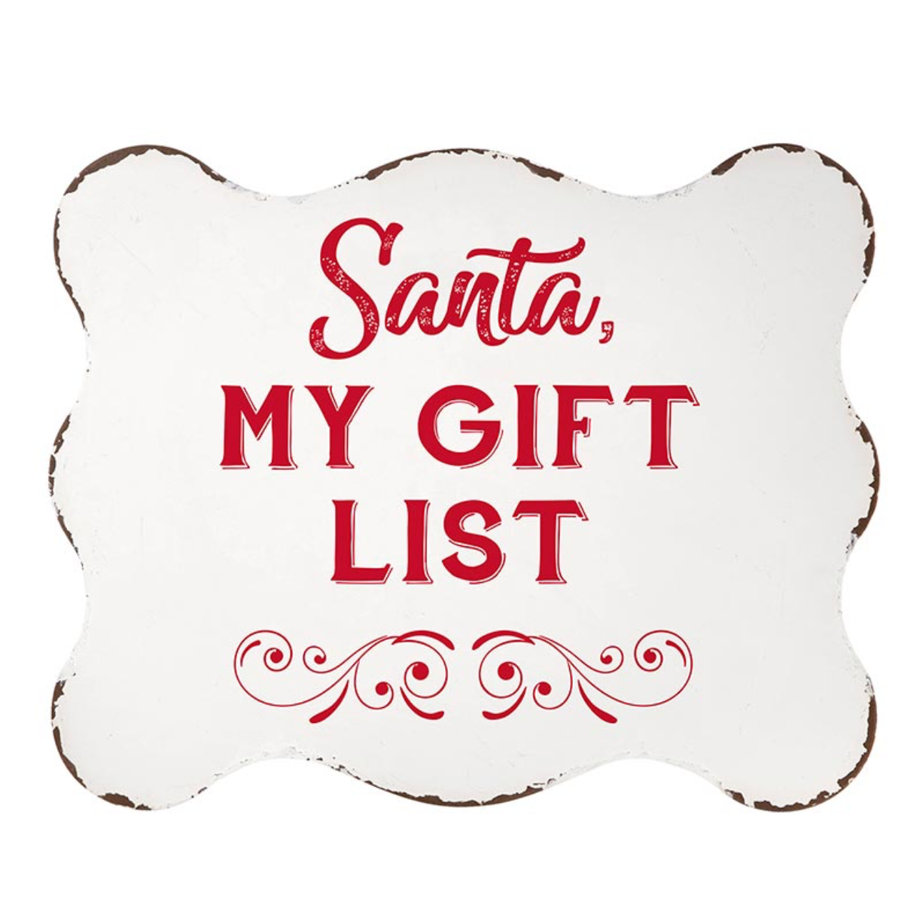 Santa gift list, metal sign