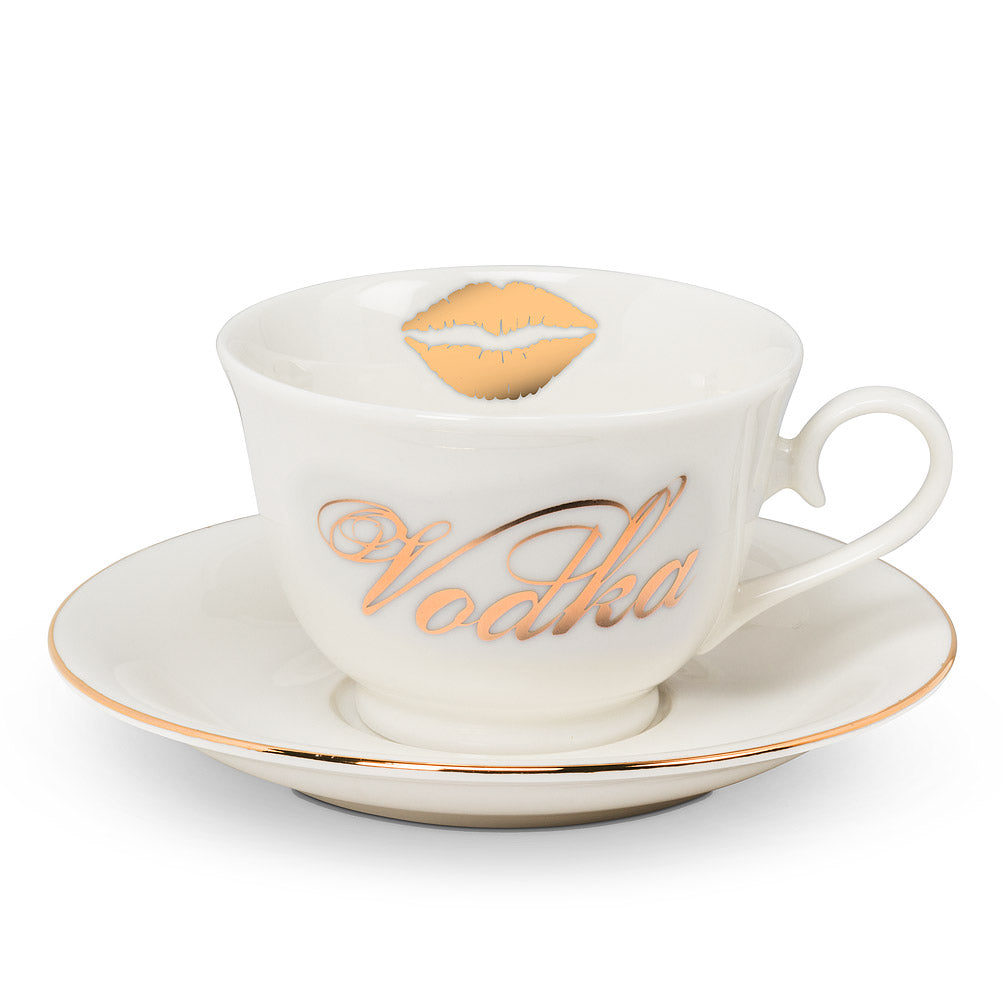 Teacup and Saucer ~ gold lips