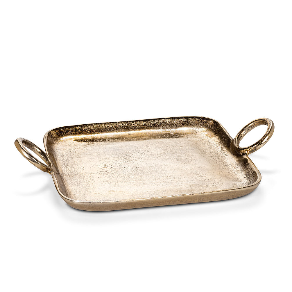 Ring Handle Tray Large ~ Gold