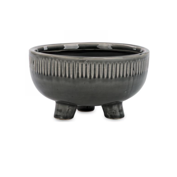 Footed Planter ~ Grey