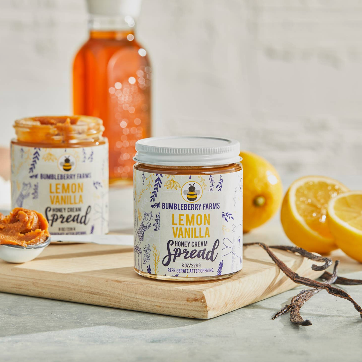 Lemon Vanilla Honey Cream Spread - Bumbleberry Farms