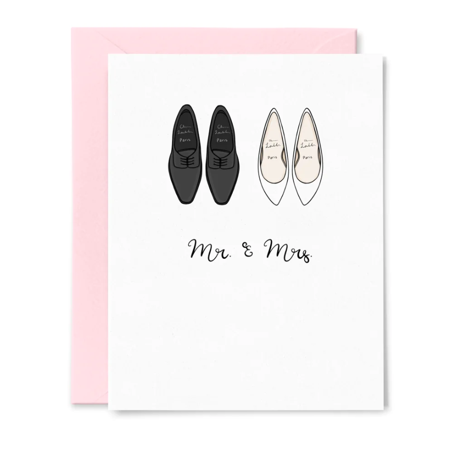 Mr and Mrs Wedding Shoes Greeting Card