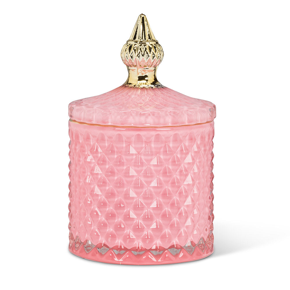 Quilted Covered Jar ~ Pink