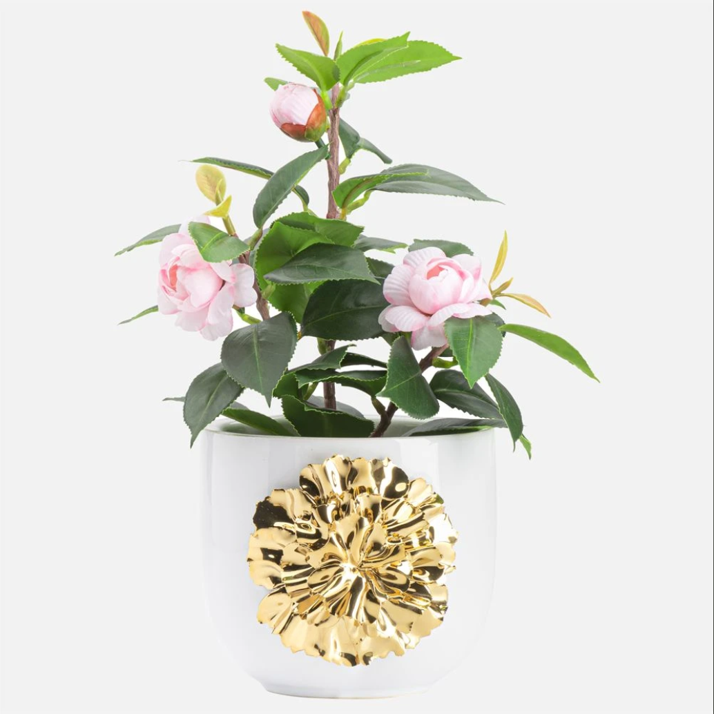 Rosa Gold Flower Pot Planter