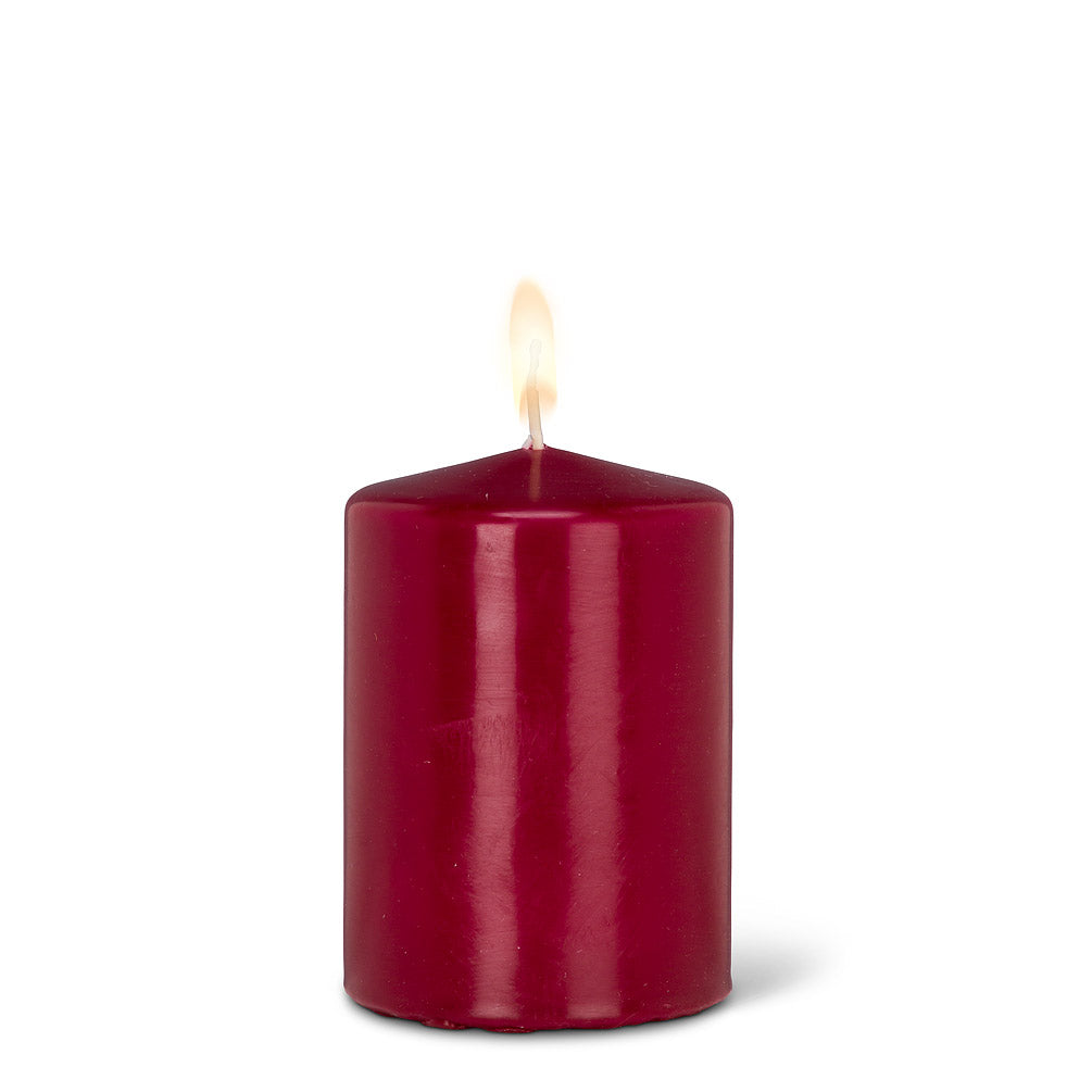 Small Classic Pillar Candle - Dark Red